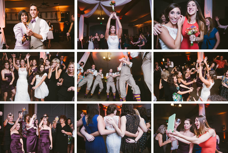 wedding reception collage of photos