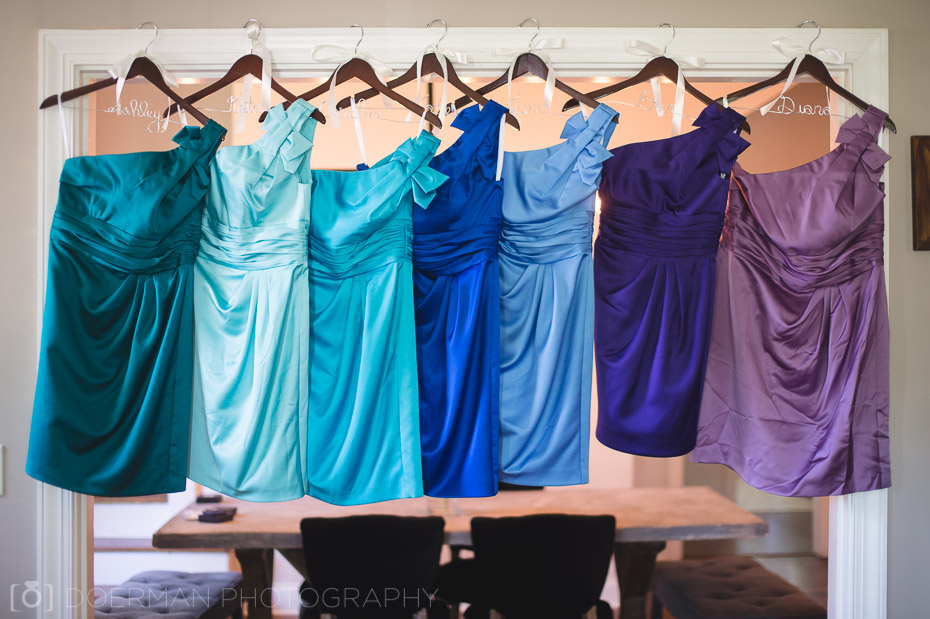 ombre bridesmaids dresses green to purple
